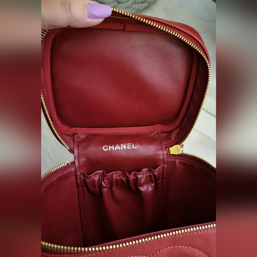 Authentic Red Chanel Vanity Case - image 5